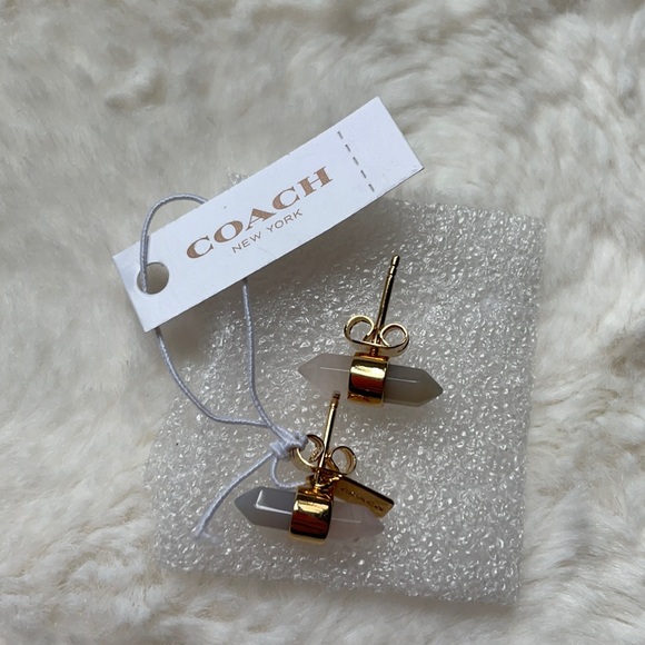 Coach two tone stud earrings - Picture 1 of 4